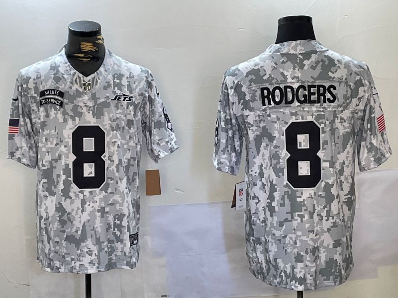 Men New York Jets #8 Rodgers Nike Arctic Camo 2024 Salute to Service Limited NFL Jersey style 2->nfl hats->Sports Caps